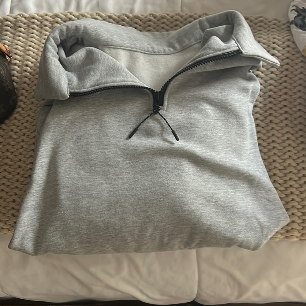 Oversized Half Zip Pullover Long Sleeve Sweatshirt
